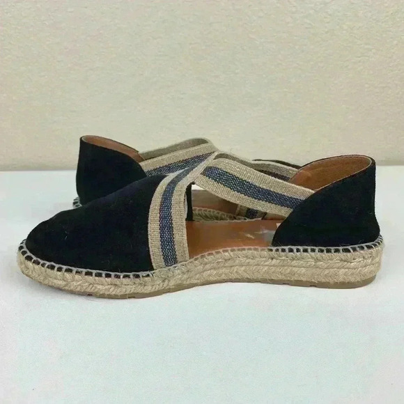 VIGUERA Women's 40 Dames Espadrille Flat Shoes Navy Blue Suede Cross Over Beach - Picture 12 of 14